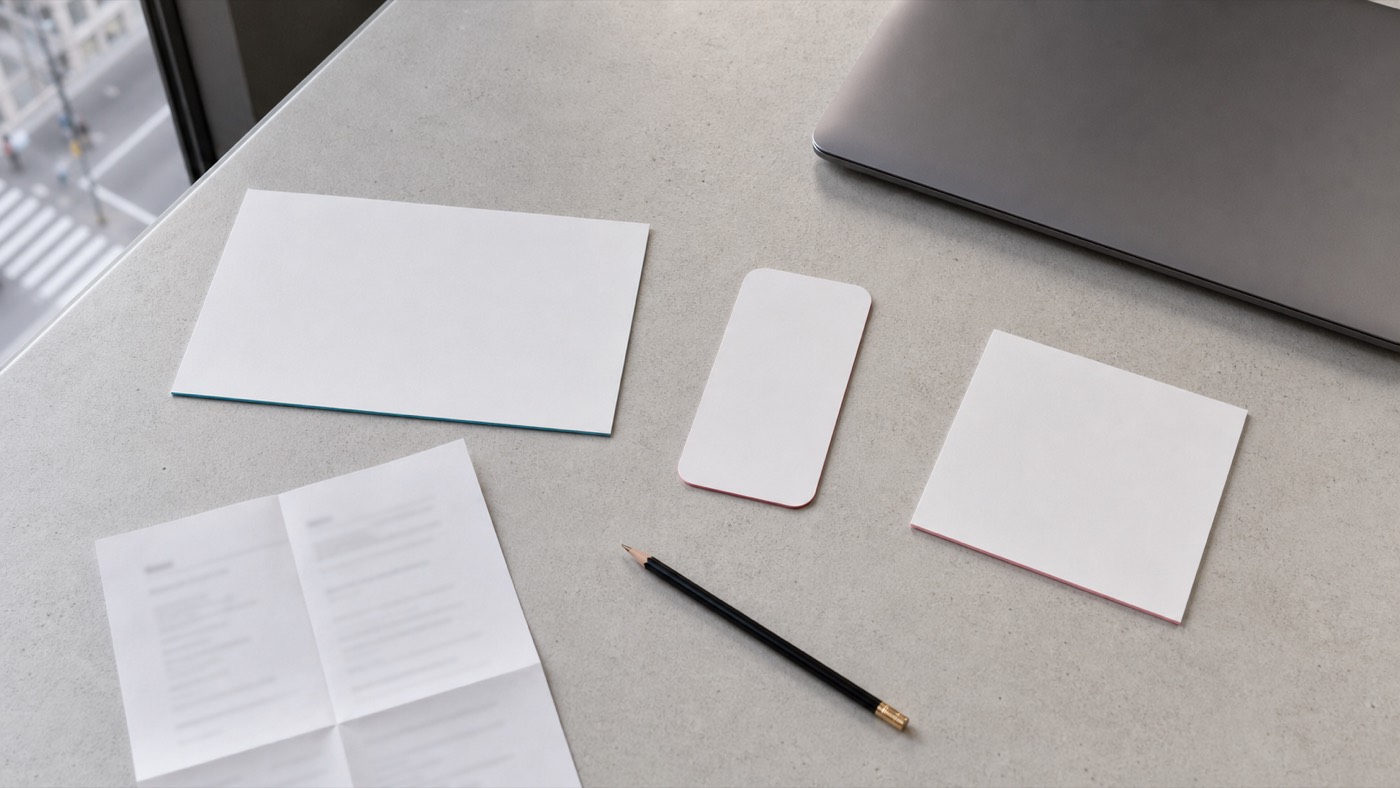 AI concept image of blank website, phone, and square formats planned for founder content