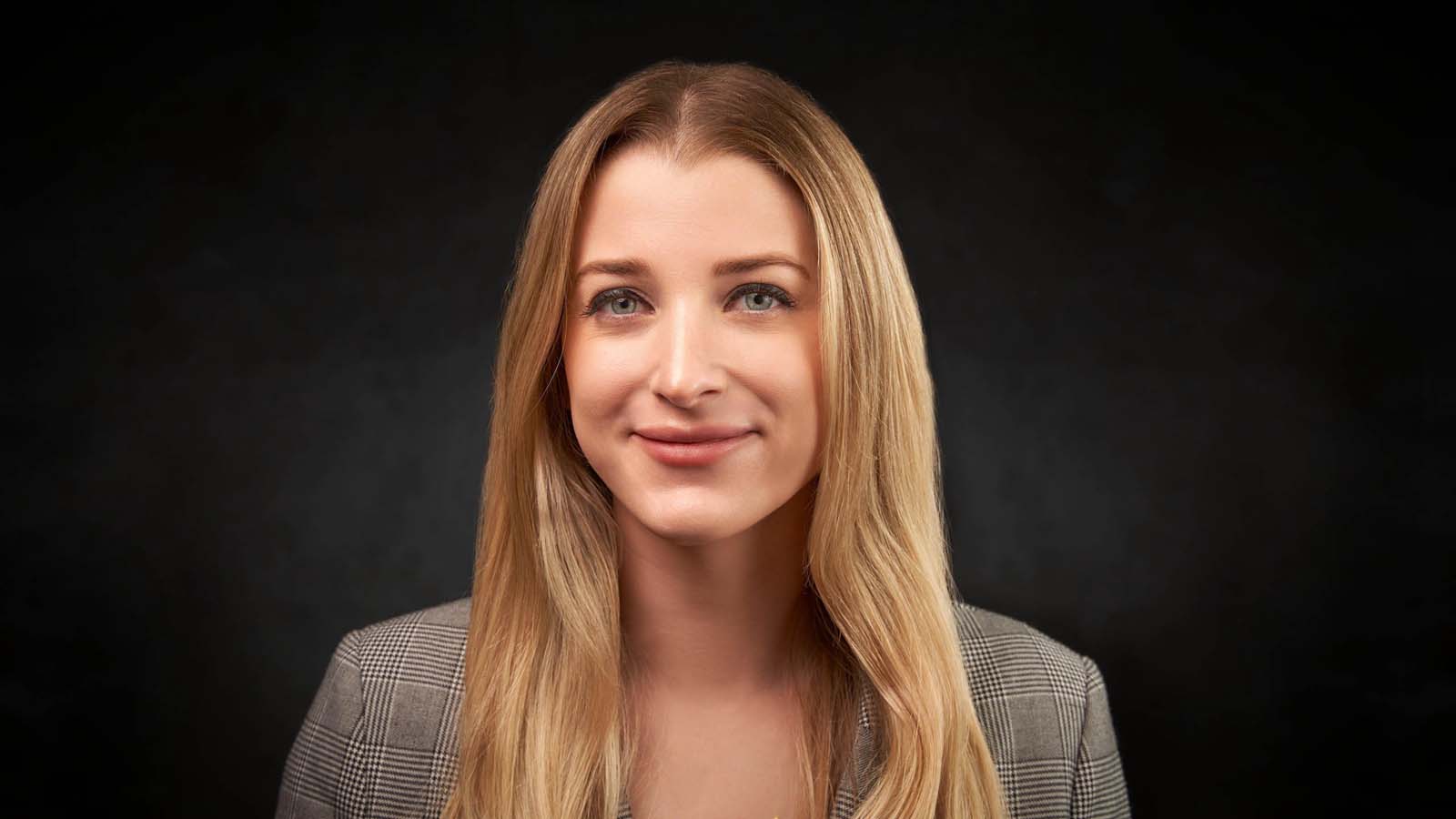 Smiling woman professional headshot corporate NYC