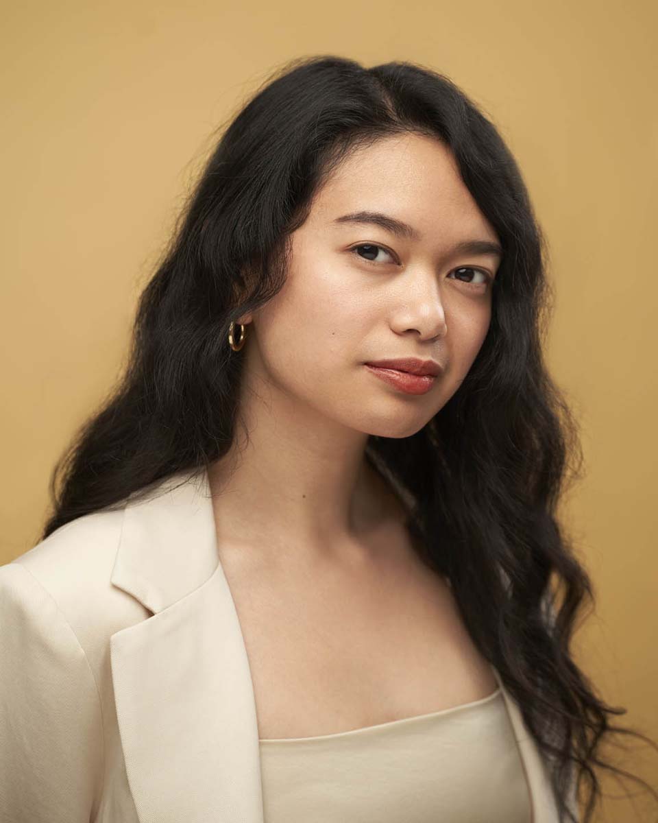 Woman beige blazer professional headshot NYC