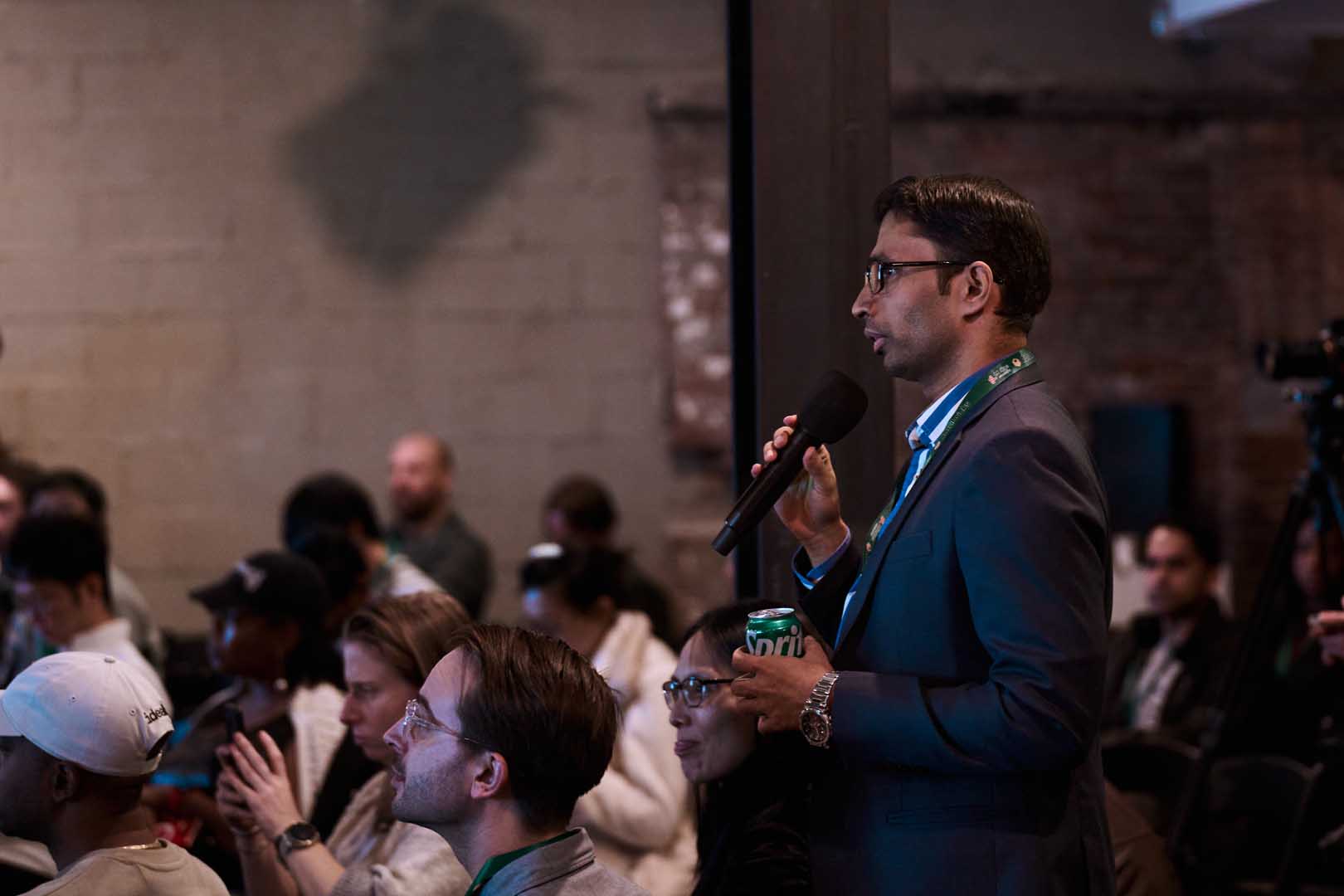 Tech expo booth interaction NYC